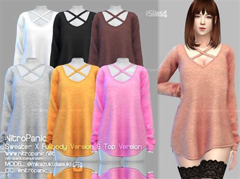 Sweater X Full Body By Nitropanic Sims 4 Dresses Sims 4 Sims 4 Mods