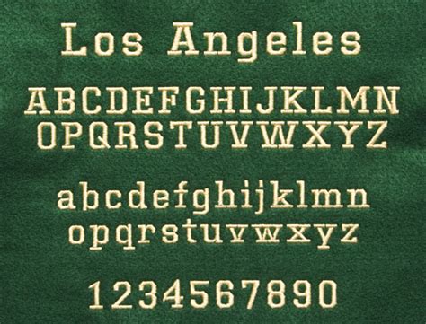 Hillside Graphics And Embroidery Embroidery Font Samples Los Angeles