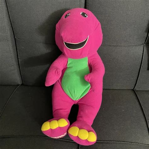 Vintage 1996 Hasbro Playskool Talking Barney Plush Purple Dinosaur