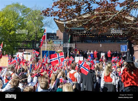 17th May Norwegian Constitution Day Celebrations In Sandefjord Stock