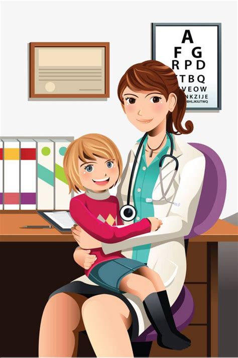 Illustration Pediatrician Childrens Clinic Pediatrician Children