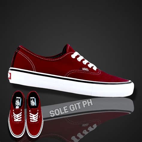 Sole Git Ph Vans Authentic Pro Rumba Red Port Royale Shopee Philippines