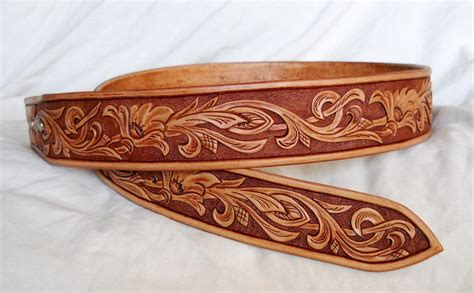 Custom Made Hand Tooled Leather Belt Your Size By Lone Tree Leather Works