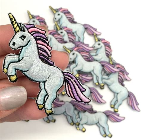 Unicorn Patch Iron On Embroidered Applique Pastel