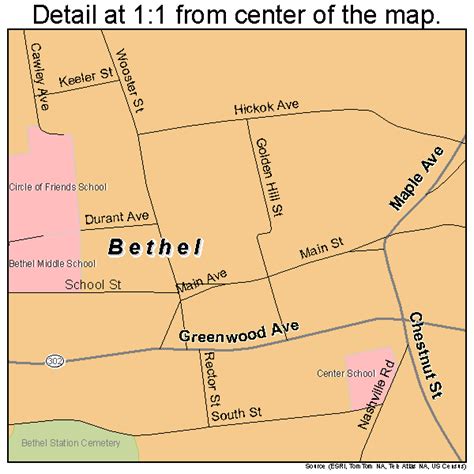 Bethel Connecticut Street Map 0904790