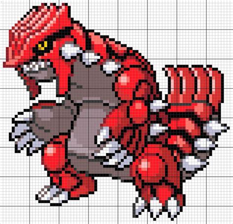 Groudon Pixel Art Pattern Pixel Art Grid Pokemon Cross Stitch Pixel Art