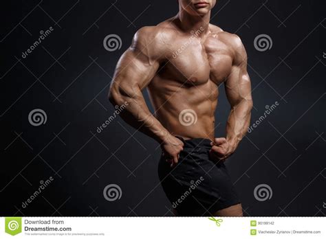 Handsome Power Athletic Young Man With Great Physique Stock Photo