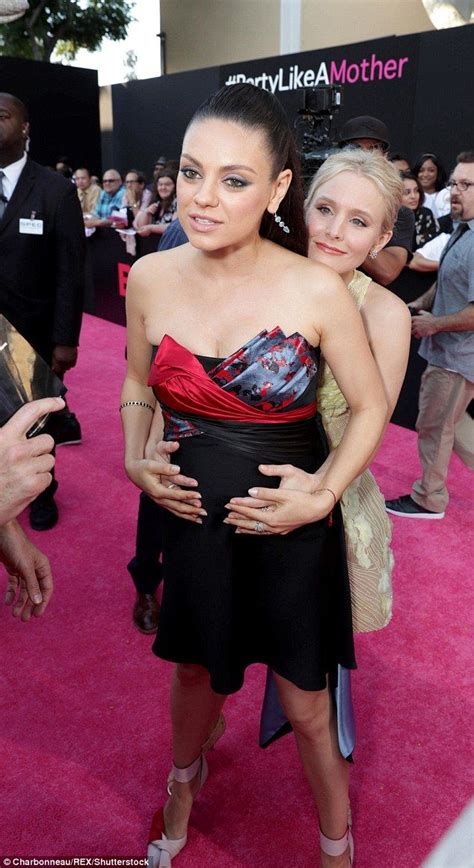 She S No Bad Mom Mila Kunis Shows Off Her Growing Bump Kristen Bell