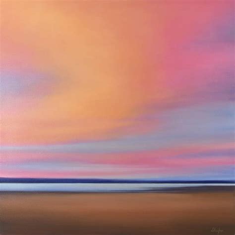 Sunset Harmony Abstract Landscape Painting By Suzanne Vaughan