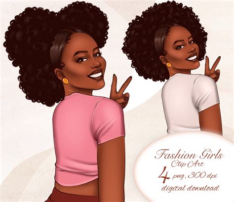 Fashion Clipart African American Clipart Girl Clipart Black Woman Clipart Fashion Girl Clipart