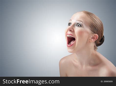 Beautiful Girl Screaming Angry Aggressive Free Stock Images And Photos 26965809