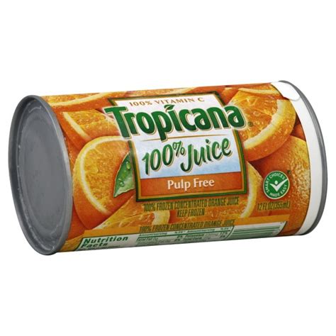 Tropicana 100 Orange Juice Pulp Free Frozen Concentrated