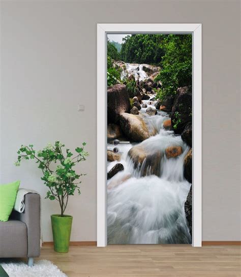 3d Waterfall D131 Door Wall Mural Photo Wall Sticker Decal Etsy