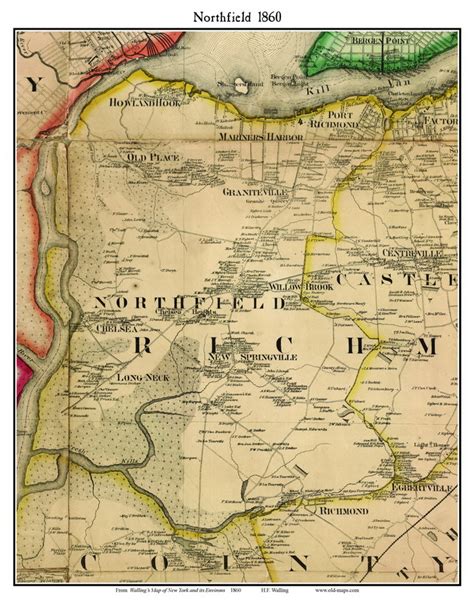 Northfield New York 1860 Old Town Map Custom Print Nyc