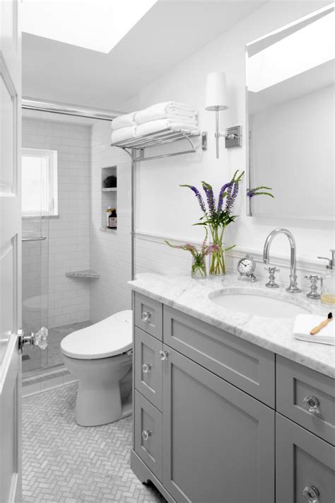 Whether you want to add in some color, pattern, or go totally modern, we've got plenty of white bathrooms. Gray and White Master Bathroom | HGTV