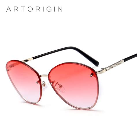 Artorigin Rimless Sunglasses Women Design Shield Gradient Tint Sun Glasses Female Shades Fashion