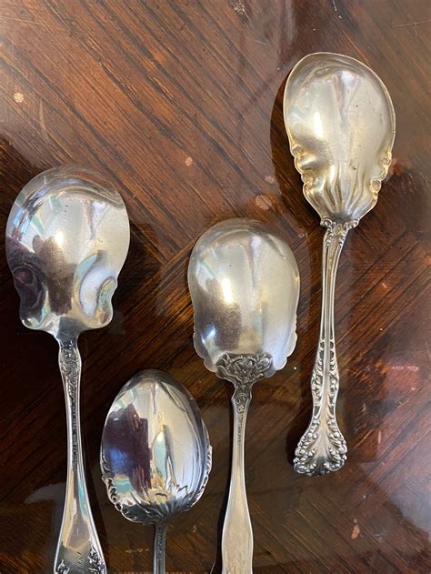 Antique Sterling Silver Brand Named Sugar Spoons 4 Etsy