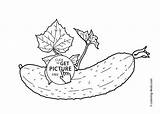 Cucumber Coloring Vegetables Printable Vegetable Leaves 4kids sketch template
