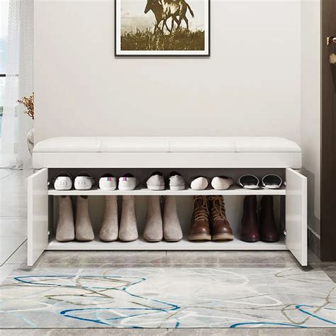 Shoe Storage Bench White White Bench Entryway Hall Bench With Storage