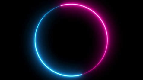 Abstract Neon Circle Fluorescent Light Loop Animation