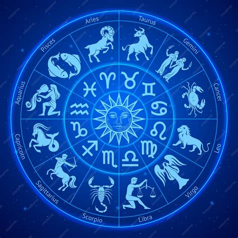 Premium Vector Astrology Zodiac Signs In Circle