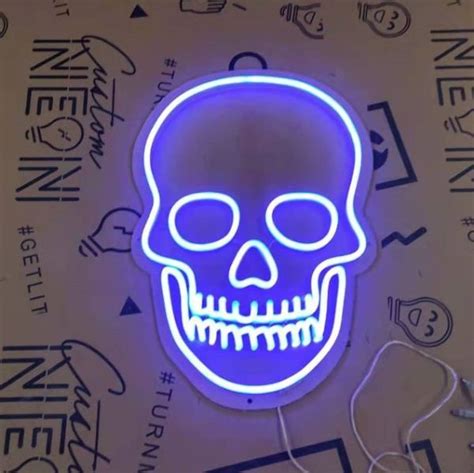 Halloween Led Neon Skull Light Neon Sign For Halloween And Dia De Muertos