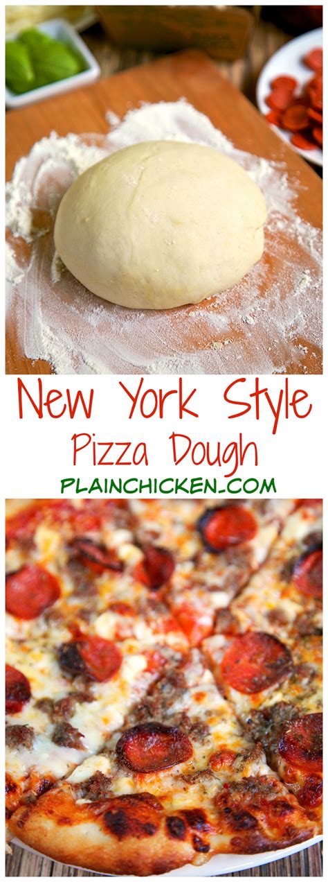 If you like thin crust pizza, you can't get any thinner than this forgiving dough recipe! New York Style Pizza Dough | Plain Chicken