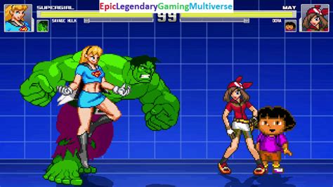 Mugen Matches Battles Fights Of Supergirl Dora The Explorer And