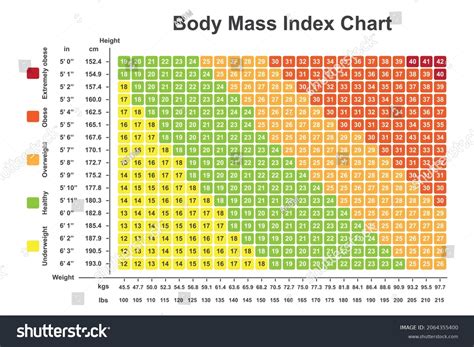 Body Mass Index Bmi Chart Bmi Stock Vector Royalty Free 2064355400