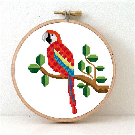 Parrot Cross Stitch Kit Studio Koekoek Modern Cross Stitch Patterns