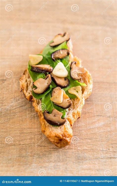 Mushroom Croissant Sandwich Stock Image Image Of Cheese Vegetarian