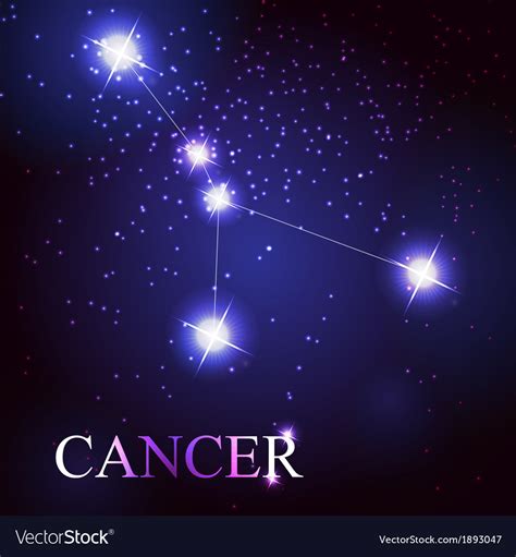 Cancer Zodiac Sign Of The Beautiful Bright Stars Vector Image