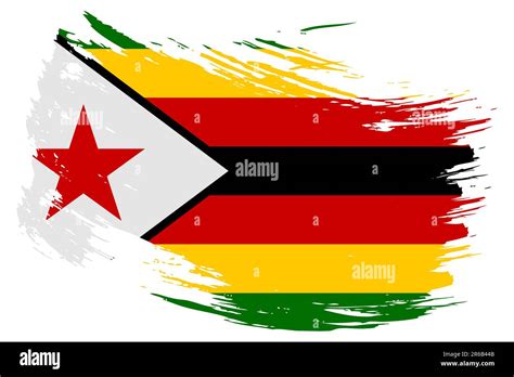 Zimbabwe Brush Stroke Flag Vector Background Hand Drawn Grunge Style