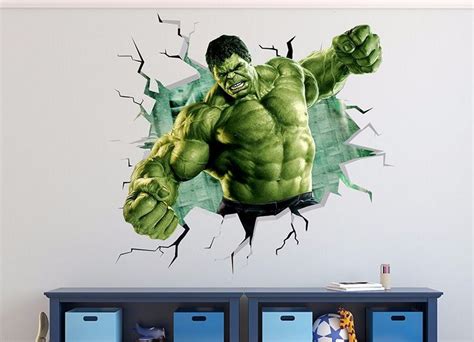 Hulk Smashed Wall Decal Sticker Vinyl Decor Door Window Mural Marvel 3d