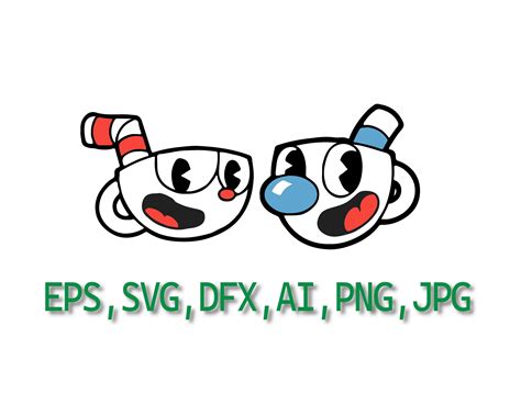 Cuphead Mugman SVG DXF EPS Png Illustrator Cuphead Etsy Canada
