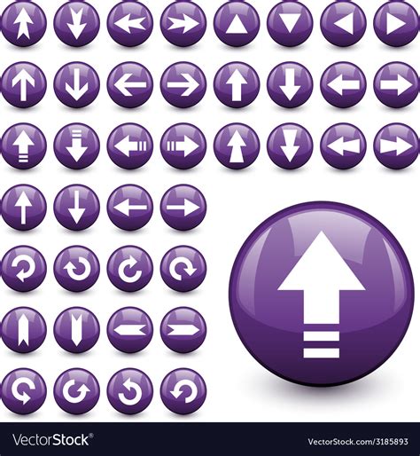 Arrow Buttons Royalty Free Vector Image Vectorstock