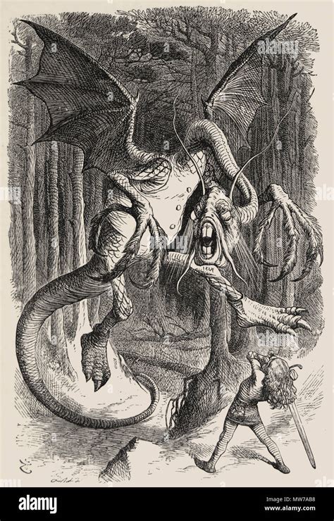 The Jabberwock Art By John Tenniel For Through The Looking Glass