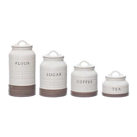 Two Tone Modern Farmhouse Canisters Set Of 4 Kirklands Farmhouse