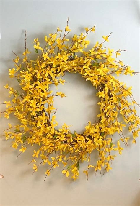 Best Seller Forsythia Weath Spring Wreath Door Wreath Etsy
