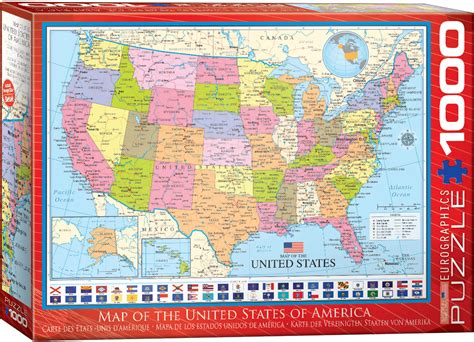 Map Of The United States Of America 1000 Piece Puzzle Athena Posters