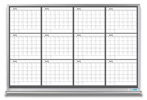 6 Month Whiteboard Calendar Bandw Non Magnetic