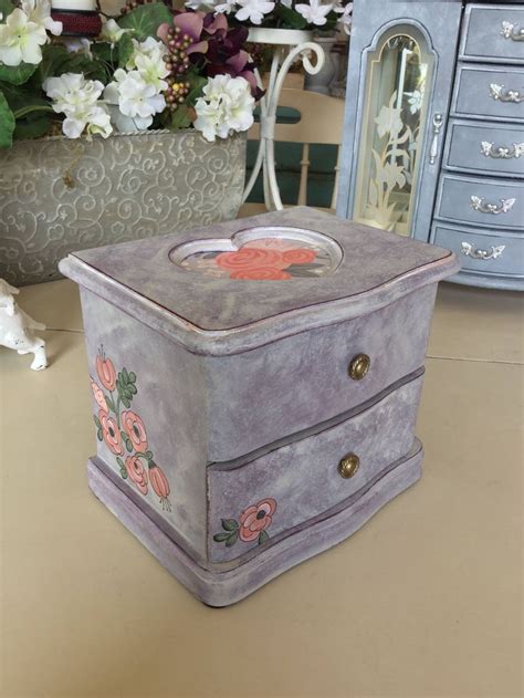 Upcycled Shabby Chic Jewelry Box Vintage Musical Jewelry Box Etsy