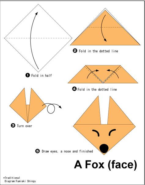 origami fox face for Foxy and Egg Origami simple Éléphant en