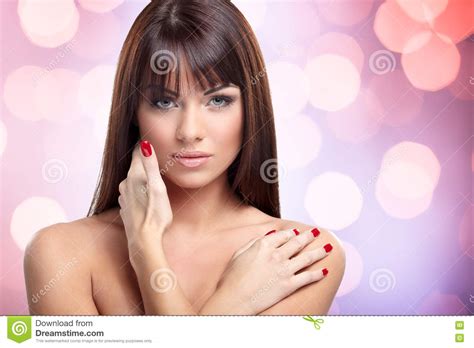 Pure Beauty On Purple Stock Photo Image Of Model Brown