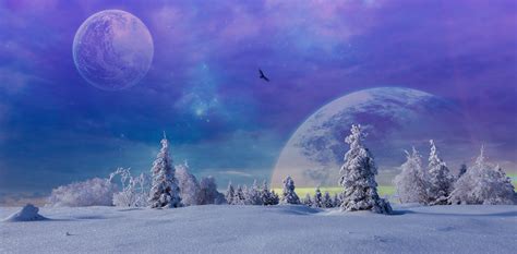 Fantasy Winter 4k Ultra Hd Wallpaper Background Image 6000x2958