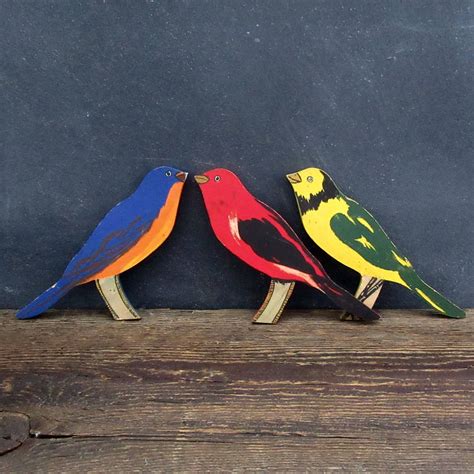 Vintage Wooden Birds 3 Bird Cutouts Wooden Bird Art | Etsy | Wooden ...