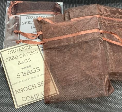 Organza Seed Saving Bags Dark Brown 3 Square Pk Of 5 Etsy