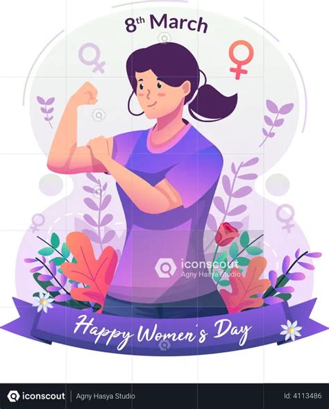best premium beautiful strong woman showing muscle biceps and fists illustration download in png