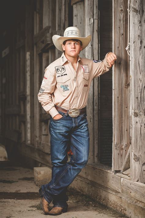 Little Britches Rodeo Rider High School Senior Portraits In A Barn With