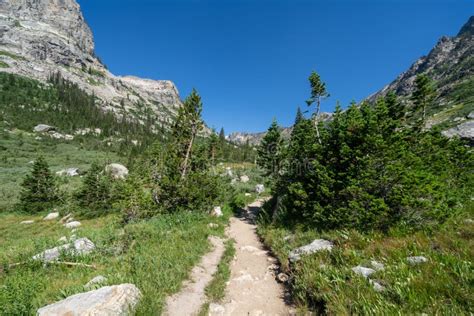 Cascade Canyon Trail In Grand Teton National Park Wyoming Stock Image